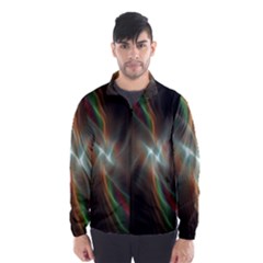 Colorful Waves With Lights Abstract Multicolor Waves With Bright Lights Background Wind Breaker (men) by Simbadda