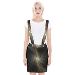 Colorful Waves With Lights Abstract Multicolor Waves With Bright Lights Background Suspender Skirt by Simbadda