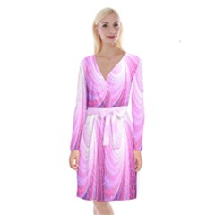 Vortexglow Abstract Background Wallpaper Long Sleeve Velvet Front Wrap Dress