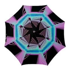 Blue And Pink Swirls And Circles Fractal Golf Umbrellas by Simbadda