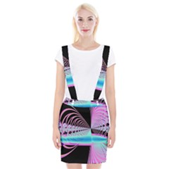 Blue And Pink Swirls And Circles Fractal Suspender Skirt by Simbadda