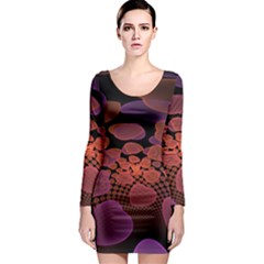 Heart Invasion Background Image With Many Hearts Long Sleeve Bodycon Dress by Simbadda