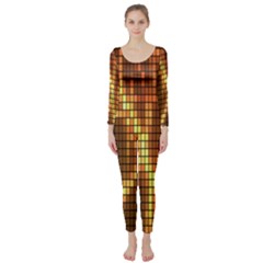 Circle Tiles A Digitally Created Abstract Background Long Sleeve Catsuit by Simbadda