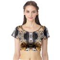 cat  Short Sleeve Crop Top (Tight Fit) View1