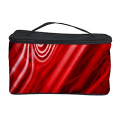 Red Abstract Swirling Pattern Background Wallpaper Cosmetic Storage Case by Simbadda