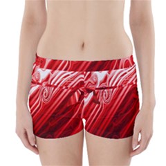 Red Abstract Swirling Pattern Background Wallpaper Boyleg Bikini Wrap Bottoms by Simbadda