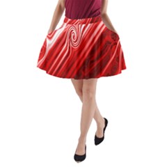 Red Abstract Swirling Pattern Background Wallpaper A-line Pocket Skirt by Simbadda