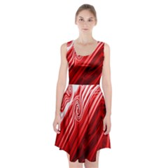 Red Abstract Swirling Pattern Background Wallpaper Racerback Midi Dress by Simbadda