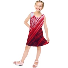 Red Abstract Swirling Pattern Background Wallpaper Kids  Tunic Dress by Simbadda