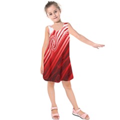 Red Abstract Swirling Pattern Background Wallpaper Kids  Sleeveless Dress by Simbadda