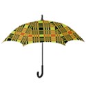 Yellow Orange And Black Background Plaid Like Background Of Halloween Colors Orange Yellow And Black Hook Handle Umbrellas (Large) View3