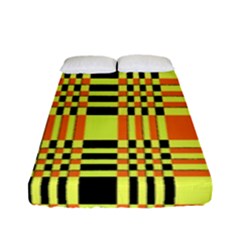 Yellow Orange And Black Background Plaid Like Background Of Halloween Colors Orange Yellow And Black Fitted Sheet (full/ Double Size) by Simbadda