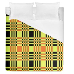 Yellow Orange And Black Background Plaid Like Background Of Halloween Colors Orange Yellow And Black Duvet Cover (queen Size) by Simbadda