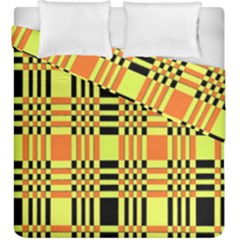 Yellow Orange And Black Background Plaid Like Background Of Halloween Colors Orange Yellow And Black Duvet Cover Double Side (king Size) by Simbadda