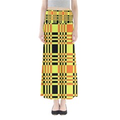 Yellow Orange And Black Background Plaid Like Background Of Halloween Colors Orange Yellow And Black Maxi Skirts by Simbadda