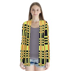 Yellow Orange And Black Background Plaid Like Background Of Halloween Colors Orange Yellow And Black Cardigans by Simbadda