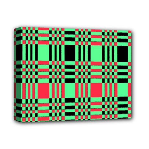 Bright Christmas Abstract Background Christmas Colors Of Red Green And Black Make Up This Abstract Deluxe Canvas 14  x 11 