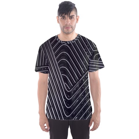 Chrome Abstract Pile Of Chrome Chairs Detail Men s Sport Mesh Tee by Simbadda