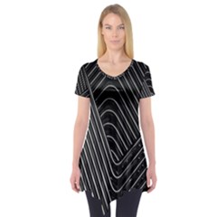 Chrome Abstract Pile Of Chrome Chairs Detail Short Sleeve Tunic  by Simbadda