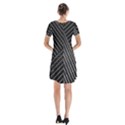 Chrome Abstract Pile Of Chrome Chairs Detail Short Sleeve V-neck Flare Dress View2