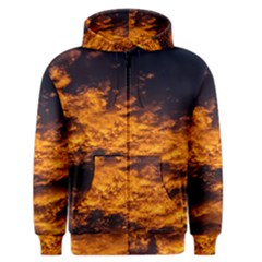 Abstract Orange Black Sunset Clouds Men s Zipper Hoodie by Simbadda