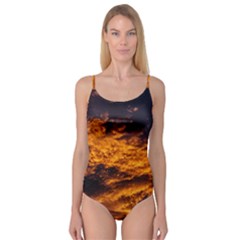 Abstract Orange Black Sunset Clouds Camisole Leotard  by Simbadda