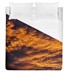 Abstract Orange Black Sunset Clouds Duvet Cover (queen Size) by Simbadda