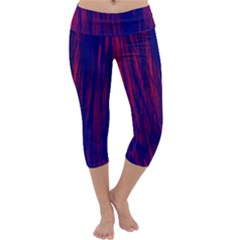 Abstract Color Red Blue Capri Yoga Leggings by Simbadda