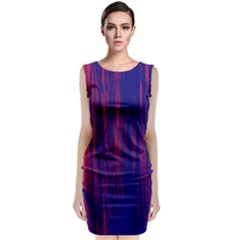 Abstract Color Red Blue Classic Sleeveless Midi Dress by Simbadda