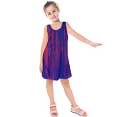 Abstract Color Red Blue Kids  Sleeveless Dress by Simbadda