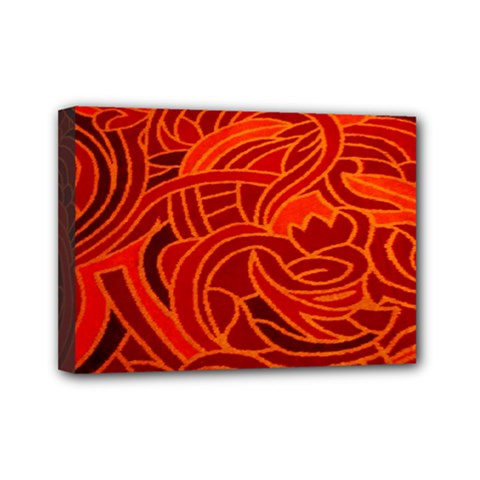 Orange Abstract Background Mini Canvas 7  X 5  by Simbadda