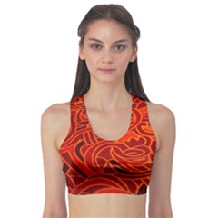 Orange Abstract Background Sports Bra by Simbadda