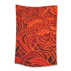 Orange Abstract Background Small Tapestry by Simbadda