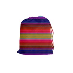 Fiesta Stripe Bright Colorful Neon Stripes Cinco De Mayo Background Drawstring Pouches (medium)  by Simbadda