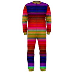 Fiesta Stripe Bright Colorful Neon Stripes Cinco De Mayo Background Onepiece Jumpsuit (men)  by Simbadda