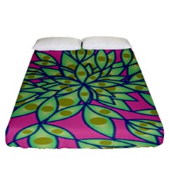 Big Growth Abstract Floral Texture Fitted Sheet (king Size) by Simbadda