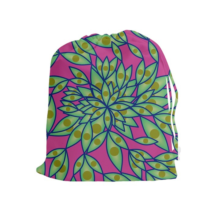 Big Growth Abstract Floral Texture Drawstring Pouches (Extra Large)