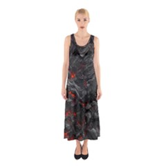 Volcanic Lava Background Effect Sleeveless Maxi Dress by Simbadda