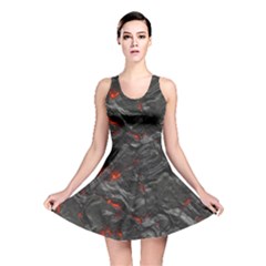 Volcanic Lava Background Effect Reversible Skater Dress by Simbadda