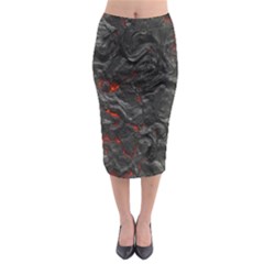 Volcanic Lava Background Effect Midi Pencil Skirt by Simbadda