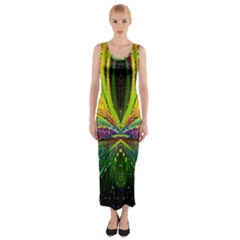 Future Abstract Desktop Wallpaper Fitted Maxi Dress by Simbadda