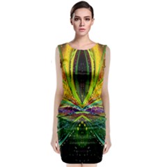 Future Abstract Desktop Wallpaper Sleeveless Velvet Midi Dress by Simbadda