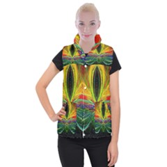 Future Abstract Desktop Wallpaper Women s Button Up Puffer Vest by Simbadda