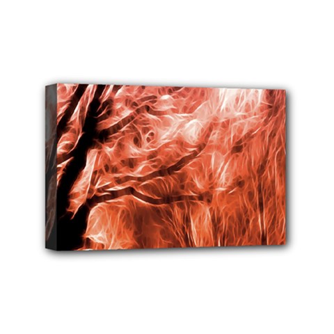 Fire In The Forest Artistic Reproduction Of A Forest Photo Mini Canvas 6  X 4  by Simbadda