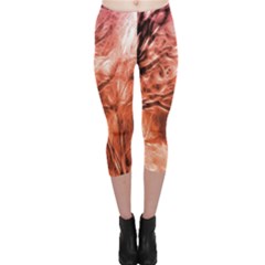 Fire In The Forest Artistic Reproduction Of A Forest Photo Capri Leggings  by Simbadda