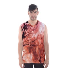 Fire In The Forest Artistic Reproduction Of A Forest Photo Men s Basketball Tank Top by Simbadda