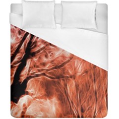 Fire In The Forest Artistic Reproduction Of A Forest Photo Duvet Cover (california King Size) by Simbadda