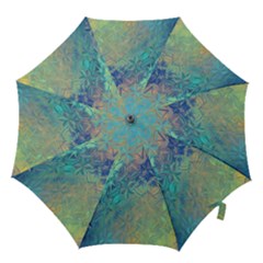 Colorful Patterned Glass Texture Background Hook Handle Umbrellas (medium) by Simbadda