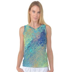 Colorful Patterned Glass Texture Background Women s Basketball Tank Top by Simbadda