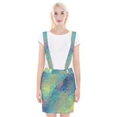 Colorful Patterned Glass Texture Background Suspender Skirt by Simbadda